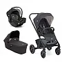 CARRINHO DE BEB CHROME + MOISS PRETO EMBER + BEB CONFORTO GEMM CHUMBO SHALE - JOIE