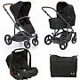 CARRINHO COMO 4 WOVEN BLACK COM MOISS + BEB CONFORTO + BOLSA + ADAPTADOR - ABC DESIGN