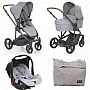 CARRINHO COMO 4 WOVEN GREY COM MOISS + BEB CONFORTO + BOLSA + ADAPTADOR - ABC DESIGN
