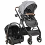 CARRINHO DE BEB COSMOS MELANGE GRAFITE + BEB CONFORTO CASULO CLICK PRETO - LENOX KIDDO