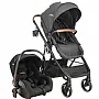 CARRINHO DE BEB COSMOS MELANGE PRETO + BEB CONFORTO CASULO CLICK PRETO - LENOX KIDDO