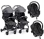 CARRINHO DE BEB DUOLEE DUO + 2 BEB CONFORTO DUO PRETO - GALZERANO