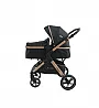 CARRINHO DE BEB KANSAS GOLD/PRETO + BEB CONFORTO PRETO - PREMIUM BABY