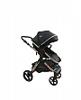 CARRINHO DE BEB KANSAS GOLD/PRETO + BEB CONFORTO PRETO - PREMIUM BABY