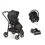 CARRINHO DE BEB OLYMPUS NEW BLACK + BEB CONFORTO COCOON PRETO + BASE - GALZERANO