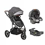CARRINHO DE BEB TRAVEL SYSTEM TREK CINZA CHUMBO + BEB CONFORTO COZYCOT + BASE - LENOX KIDDO