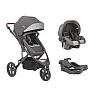 CARRINHO DE BEB TRAVEL SYSTEM TREK MELANGE GRAFITE + BEB CONFORTO COZYCOT + BASE - LENOX KIDDO