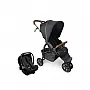 CARRINHO DE BEB TREVISO 3 WOVEN BLACK COM COURO + BEB CONFORTO TULIP + ADAPTADOR - ABC DESIGN
