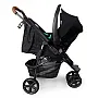 CARRINHO DE BEB TREVISO 3 WOVEN BLACK COM COURO + BEB CONFORTO TULIP + ADAPTADOR - ABC DESIGN