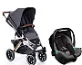 CARRINHO SALSA 4 ASPHALT DIAMOND + BEB CONFORTO TULIP ASPHALT + ADAPTADOR - ABC DESIGN