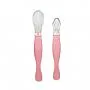 COLHERES DE SILICONE PONTA DUPLA 2 TAMANHOS ROSA - CLINGO