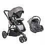 CONJUNTO CARRINHO COMPASS III MELANGE GRAFITE + BEB CONFORTO - LENOX KIDDO