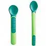 CONJUNTO DE COLHERES HEAT SENSITIVE SPOONS & COVER  BOYS VERDE 2 UNIDADES - BPA FREE - MAM
