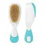 CONJUNTO PENTE E ESCOVA DE CERDAS NATURAIS AZUL - CHICCO