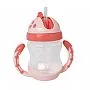 COPO COM ALA E CANUDO ROSA 240ML - CLINGO