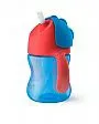 COPO COM CANUDO CURVADO DINOSSAURO AZUL E VERMELHO 9M+ 200ML - AVENT