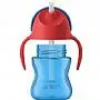 COPO COM CANUDO CURVADO DINOSSAURO AZUL E VERMELHO 9M+ 200ML - AVENT
