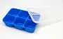 FORMINHAS C/ TAMPA 100% SILICONE PARA CONGELAR PAPINHAS HIPOPTAMO AZUL - MARCUS & MARCUS
