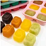FORMINHAS C/ TAMPA 100% SILICONE PARA CONGELAR PAPINHAS PEQUENA ELEFANTE VERDE - MARCUS & MARCUS