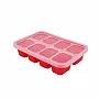 FORMINHAS C/ TAMPA 100% SILICONE PARA CONGELAR PAPINHAS PEQUENA LEO VERMELHO - MARCUS & MARCUS