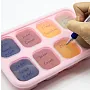 FORMINHAS C/ TAMPA 100% SILICONE PARA CONGELAR PAPINHAS PEQUENA PORQUINHA ROSA - MARCUS & MARCUS