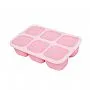 FORMINHAS C/ TAMPA 100% SILICONE PARA CONGELAR PAPINHAS PORQUINHA ROSA - MARCUS & MARCUS