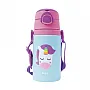 GARRAFA ALUMNIO COM CANUDO ANIMAL FUN UNICRNIO 450ML - BUBA