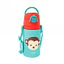 GARRAFA ALUMNIO COM CANUDO ANIMAL FUN MACACO 450ML - BUBA