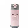 GARRAFA TRMICA PAREDE DUPLA COM CANUDO GUMY ROSA 420ML - BUBA