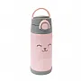 GARRAFA TRMICA PAREDE DUPLA COM CANUDO GUMY ROSA 420ML - BUBA