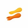 JOGO DE COLHER E GARFO DE SILICONE AMARELO - MARCUS & MARCUS