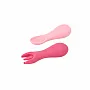 JOGO DE COLHER E GARFO DE SILICONE ROSA - MARCUS & MARCUS