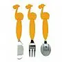 JOGO DE TALHERES AO INOX/SILICONE GIRAFA - MARCUS & MARCUS