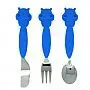JOGO DE TALHERES AO INOX/SILICONE HIPOPTAMO - MARCUS & MARCUS