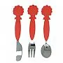 JOGO DE TALHERES AO INOX/SILICONE LEO - MARCUS & MARCUS
