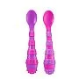 KIT 2 COLHERES COM RELEVO ROSA COM ROXO OU AZUL +9M - FIRST YEARS
