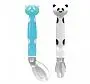 KIT COLHER EM SILICONE PANDINHA AZUL - BUBA