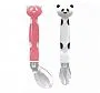 KIT COLHER EM SILICONE PANDINHA ROSA - BUBA