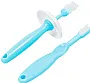 KIT ESCOVA MASSAGEADORA BABY AZUL OU ROSA - BUBA