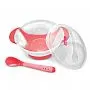 KIT TREINAMENTO P/ REFEIO TIGELA COM TAMPA + COLHER ROSA - COMTAC KIDS