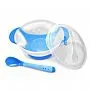 KIT TREINAMENTO PARA REFEIO TIGELA COM TAMPA + COLHER AZUL - COMTAC KIDS