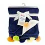 MANTA POMPOM BABY AZUL E BRANCO 57114229 - COMTAC KIDS