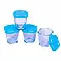 POTES DE VIDRO 150ML PARA ARMAZENAMENTO DE LEITE MATERNO AZUL - CLINGO
