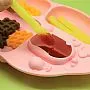 PRATO COM DIVISRIAS E SUCO 100% SILICONE BALEIA LILS - MARCUS & MARCUS