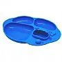 PRATO COM DIVISRIAS E SUCO 100% SILICONE HIPOPTAMO AZUL - MARCUS & MARCUS