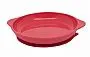 PRATO COM SUCO 100% SILICONE LEO VERMELHO - MARCUS & MARCUS