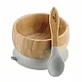 TIGELA DE BAMBU C/ VENTOSA + COLHER INFANTIL CINZA - AVANCHY