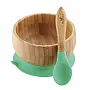 TIGELA DE BAMBU C/ VENTOSA + COLHER INFANTIL PRETA - AVANCHY